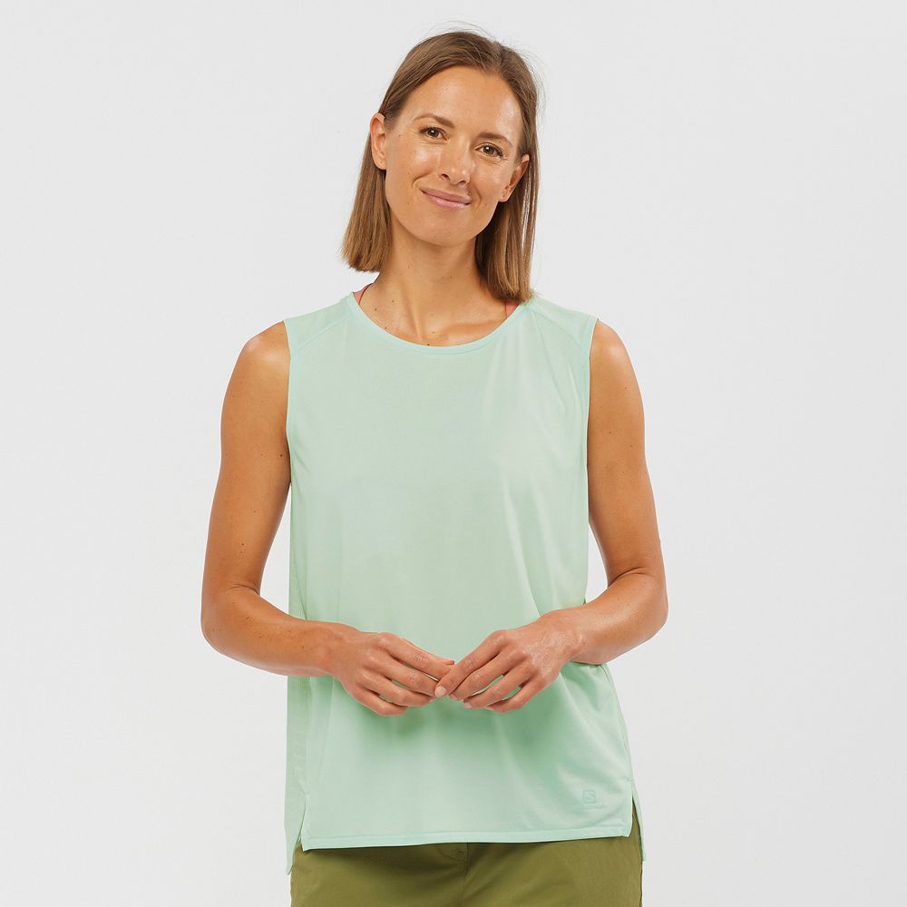 SALOMON OUTLINE SUMMER Philippines - Women's Tank - Blue | 480156-VWN